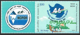 INDIA 2024 Antarctica Treaty,Polar & Ocean Research,Penguin,Bird, Boat, Mountain,Map, 1v Stamp ,MNH (**) Inde Indien - Nuovi