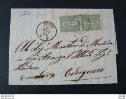 4926 ITALIA Regno-1863- "L 14 Cifra Londra" C. 1 Coppia FORLI'>CODIGORO (descrizione) - Storia Postale