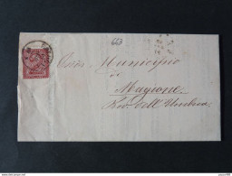 663 ITALIA Regno-1865- "L 15 Cifra Londra" C. 2 BOLOGNA>MAGIONE (descrizione) - Storia Postale