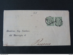 647 ITALIA Regno-1863- "L 14 Cifra Londra" C. 1 Coppia FIRENZE>CITTA' Della PIEVE (descrizione) - Marcophilia
