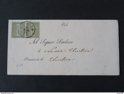 646 ITALIA Regno-1863- "L 14 Cifra Londra" C. 1 Coppia MILANO>NOCERA UMBRA (descrizione) - Storia Postale