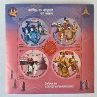 SALUTE TO COVID-19 WARRIORS, MINT MINIATURE SHEET - Unused Stamps