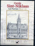 SINT NIKLAAS - Rode Wijn Etiket Merlot 2011 - Cuvée SINT NIKLAAS - Las Puertas - Zicht Van Stadhuis. - Red Wines