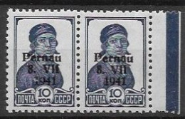 Estonia Pernau Pair Mnh ** 70 Euros 1941 - Ocupación 1938 – 45