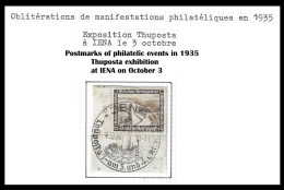 ALLEMAGNE REICH GERMANY 1935 EXPOSITION Postmarks Of Philatelic Events In 1935 Thuposta Exhibitionat IENA On October 3 - Covers & Documents
