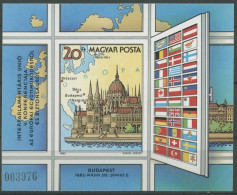 Ungarn 1983 KSZE Landkarte Europas Block 163 B Postfrisch Geschnitten (C92608) - Blocs-feuillets