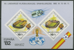 Ungarn 1982 Fußball-WM Spanien Block 155 B Postfrisch Geschnitten (C92593) - Blokken & Velletjes