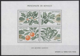 Monaco 1991 Vier Jahreszeiten Orangenbaum Block 52 Postfrisch (C91332) - Blocks & Kleinbögen
