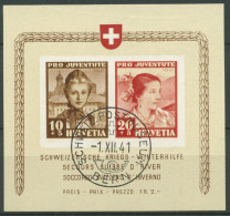 Schweiz 1941 Kriegs-Winterhilfe Trachten Block 6 Gestempelt Geprüft (C28182) - Bloques & Hojas