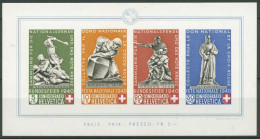 Schweiz 1940 Pro Patria Denkmäler Block 5 Postfrisch (C28178) - Bloques & Hojas