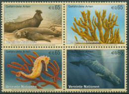 UNO Wien 2008 Gefährdete Tiere Koralle Seepferdchen Wal 526/29 ZD Postfrisch - Unused Stamps