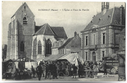 ESTERNAY - L'Eglise Et Place Du Marché - Esternay