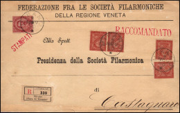 SP 15 - 9.11.1890 – REGNO UMBERTO I FASCETTA RACCOMANDATA DA MIRANO. - Marcofilía