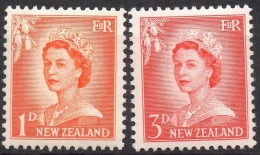 NEW ZEALAND/1953-57/MNH/SC#289, 292/ QUEEN ELIZABETH II / QEII / PARTIAL SET - Nuovi