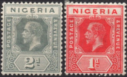 NIGERIA/1914-27/MH/SC#2-3/KING GEORGE V / KGV / DIE I WMK CA/ PARTIAL SET - Nigeria (...-1960)