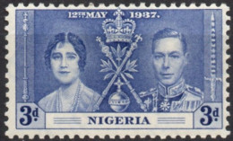 NIGERIA/1937/MH/SC#52/KING GEORGE VI / KGVI / CORONATION ISSUE / 3p DEEP ULTRA - Nigeria (...-1960)