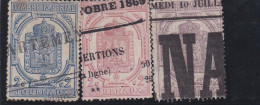 FRANCE - JOURNAUX - 1869 - DENTELES - N° 7 8 9 - OBLITERES - Newspapers