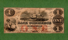 USA Note CIVIL WAR ERA The Bank Of Commerce $1 Savannah, Georgia 1861 SLAVE N. 327 - Valuta Della Confederazione (1861-1864)