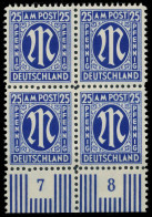 BIZONE AM-POST Nr 28Cz Postfrisch VIERERBLOCK URA X81E53E - Mint