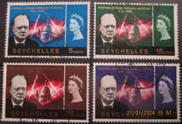 SEYCHELLES. ~ 1966 ~ S.G. NUMBERS 222 - 225. ~ SIR WINSTON CHURCHILL. ~ VFU #03835 - Seychelles (...-1976)