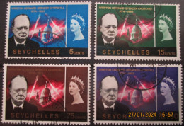 SEYCHELLES. ~ 1966 ~ S.G. NUMBERS 222 - 225. ~ SIR WINSTON CHURCHILL. ~ VFU #03835 - Seychellen (...-1976)