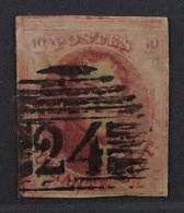 1854, BELGIEN 5 B Z, Leopold Medaillon 40 C. Mit Wz. Geripptes Papier, 260,-€ - 1849 Epaulettes