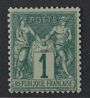 Frankreich  56 I **  Allegorien 1 C. Seltene Type I, Postfrisch, KW 340,- € - 1876-1878 Sage (Tipo I)