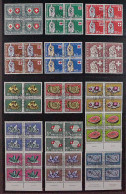 SCHWEIZ, 641-78 VIERERBLOCK Patria 1957/59 (SBK B81-95) Zentrum-Stpl, 265,-SFr - Used Stamps