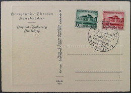 Dt. Reich  673-74 Gautheater Saarpfalz Ersttag Auf Signierter Original-Radierung - Covers & Documents