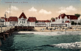 CPA Sopot Danzig Sopot Danzig, Strand Von Der Brücke Aus Gesehen - Danzig