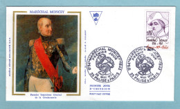 FDC France 1976 - Maréchal Moncey - YT 1880 - 25 Palise & Paris (soie) - 1970-1979