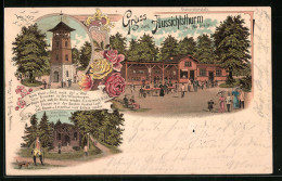 Lithographie Northeim, Gasthaus Am Aussichtsturm, Schutzhütte Am Fusse Des Wieters  - Northeim