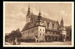 AK Brieg, Rathaus Mit Strasse  - Schlesien