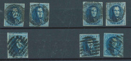 Lot De 7 N°11A Margé Planche VI, Papiers Moyen à Mince, Différentes Nuances TTB - 1858-1862 Medallions (9/12)