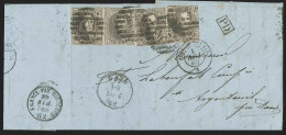 L Affr N°10 X4 P8b 45 GAND/1862 Pour La France - 1858-1862 Medaillen (9/12)
