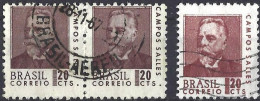 Brazil 1967 - Mi 1154 - YT 843 ( President Manuel Ferraz De Campos Sales ) Two Shades Of Color - Oblitérés