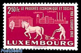 Luxemburg 1951 2.50Fr, Stamp Out Of Set, Mint NH, Nature - Various - Horses - Agriculture - Unused Stamps