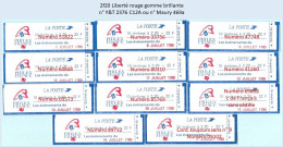 FRANCE - Carnet Série Des 11 Dates Juillet 1789, Tous Numérotés - 2f20 Liberté Rouge - YT 2376 C12A / Maury 469a - Moderne : 1959-...