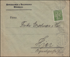 Firmenlochung O&S Auf Bergarbeiter 100 Pf. EF Auf Orts-Brief NÜRNBERG 22.9.22 - Altri & Non Classificati