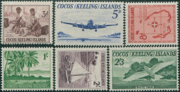 Cocos Islands 1963 SG1-6 Copra Palms Lockheed Jukong Tern Map Set MLH - Cocos (Keeling) Islands