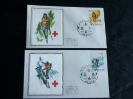 1983 2082 & 2083  FDC's Zijde/soie ( Aalst ) :" Rode Kruis /Croix Rouge " - 1981-1990