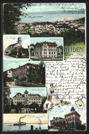 AK Heiden, Hotel Krone, Kurhalle, Freihof, Schulhaus, Bodensee Mit Dampfer  - Heiden