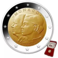 Monaco 2021    2 Euro Commemo  "10 Ans MARIAGE  PRINCIER "  PP (PROOF) In Box  !! Zeer Zeldzaam - EXTREME RARE !!!! - Monaco