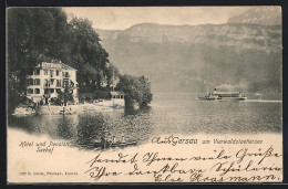 AK Gersau Am Vierwaldstättersee, Hotel Und Pension Seehof, Dampfer  - Gersau