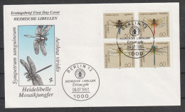 BRD: 1991, Künstler- Erstagsbrief, Zd-Viererblock Mi. Nr. 1546-49, Libellen,  ESoStpl. BERLIN 12 - 1991-2000