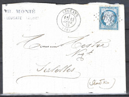 LT 41 N°60/ Lettre, Oblitéré GC 4637	LEUCATE(10), Indice 8 Du 13 Janvier 1875 - 1871-1875 Cérès