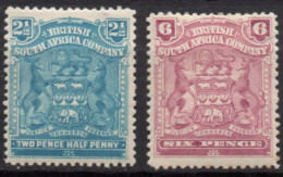 RHODESIA/1898-1908/MH/SC#62, 65/ COAT OF ARMS / BRITISH SOUTH AFRICA COMPANY / PARTIAL SET - Otros & Sin Clasificación