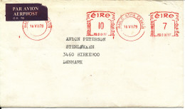 Ireland Cover With Red Meter Cancel Sent To Denmark 16-7-1979 The Cover Damaged By Opening In The Right Upper Corner - Covers & Documents