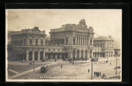 Cartolina Genova, Stazione Brignole, Strassenbahn Und Bahnhof  - Genova (Genoa)