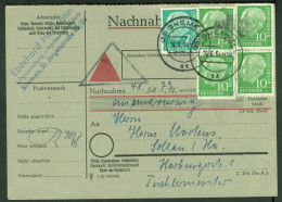 BREMEN 1960 Frankatur 10-10-10-10-7-Pf Heuß I + 2x Orts-o Auf NACHNAHME-Karte > Soltau - Lettres & Documents